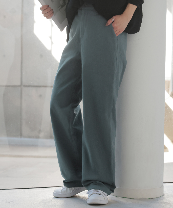 パンツ 選べる テーパード ストレート レディース テーパードパンツ ワイド ワイドパンツ | HUG.U | 05