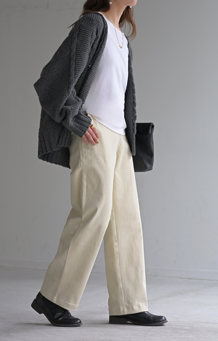 パンツ 選べる テーパード ストレート レディース テーパードパンツ ワイド ワイドパンツ | HUG.U | 02