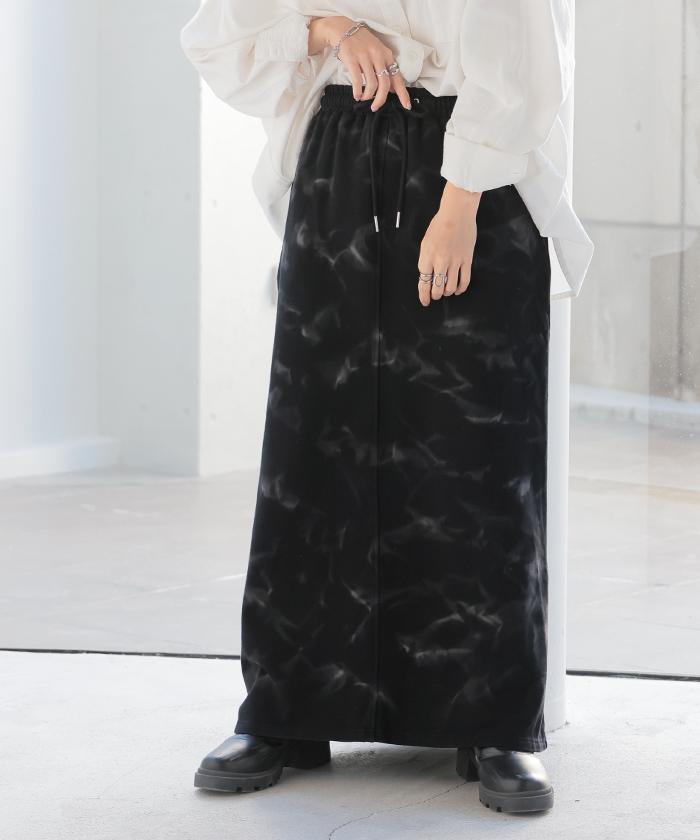 スカート 別売り セットアップ可 スウェット 柄 スウェットスカート 柄スカート Aライン レディース ロング ロングスカート | HUG.U | 02