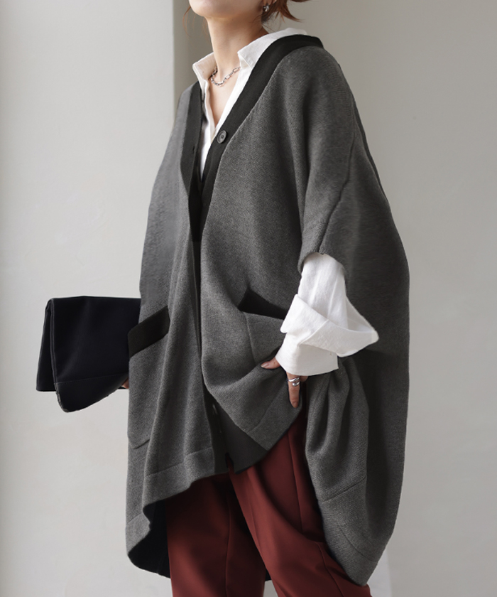 HUG.U（ハグユー） カーディガン ポンチョ ロング レディース トップス