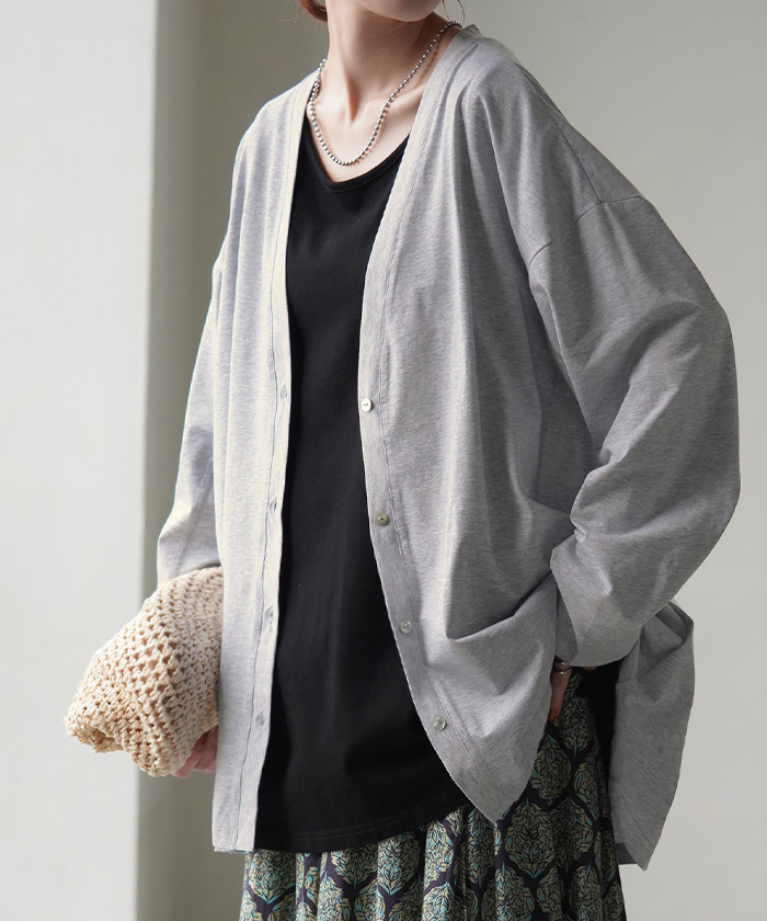 カーディガン 接触冷感 ロング 涼しい レディース トップス アウター カーデ ロングカーディガン 体型カバー | HUG.U | 05