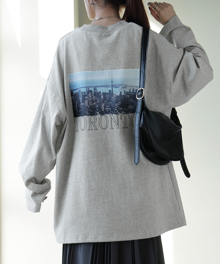 tシャツ スクエアキカプリント カットソー レディース 楽天市場】カーキ KHA:KI ロングスリーブ シャーリング Tシャツ