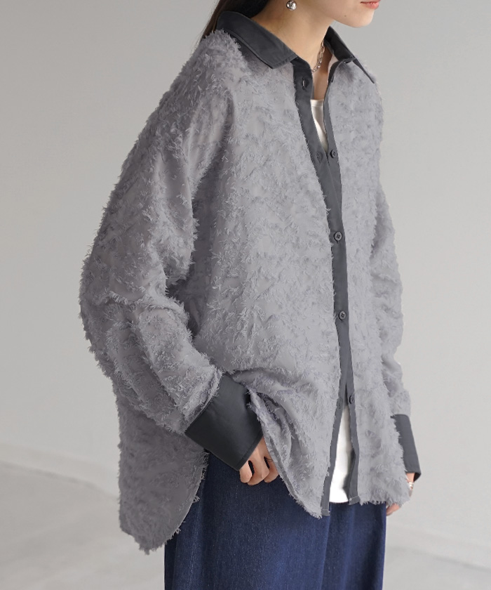 ブラウス シャツ シアードット ロングシャツ レディース シアーギャザートップ ドット柄 トップス シャツ ブラウス
