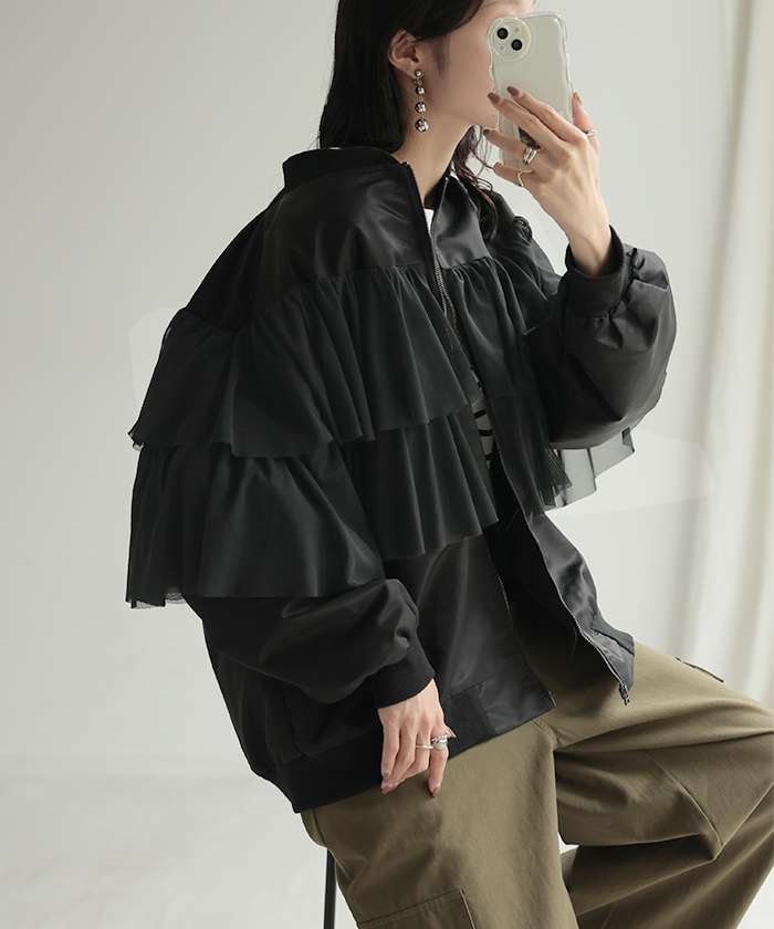 値下げ！新品タグ付きチュールとデニム付きMA-1ジャケット