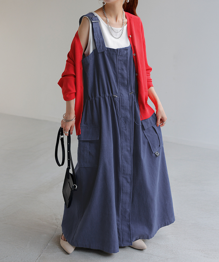 HUG.U（ハグユー） ワンピース 2way 綿100％ サロペット レディース