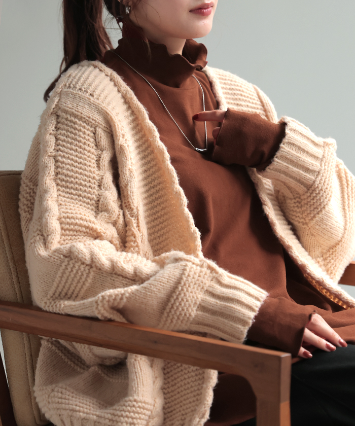 トップス 吸湿 発熱 レディース 微起毛 インナー メロー 無地 長袖 ロング ロンT ドルマン お尻が隠れる 指穴 ストレッチ チクチクしない ドロップショルダー | HUG.U | 03