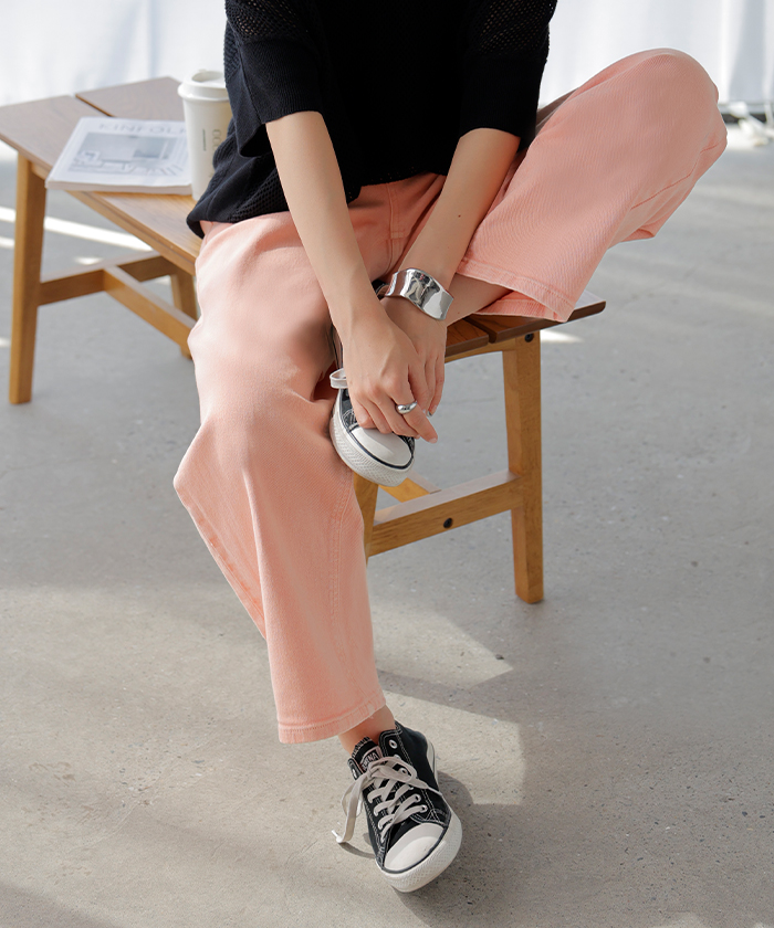 パンツ デニム バレルレッグ ロング レディース ボトムス ロングパンツ ジーパン ジーンズ 無地 バルーン | HUG.U | 06