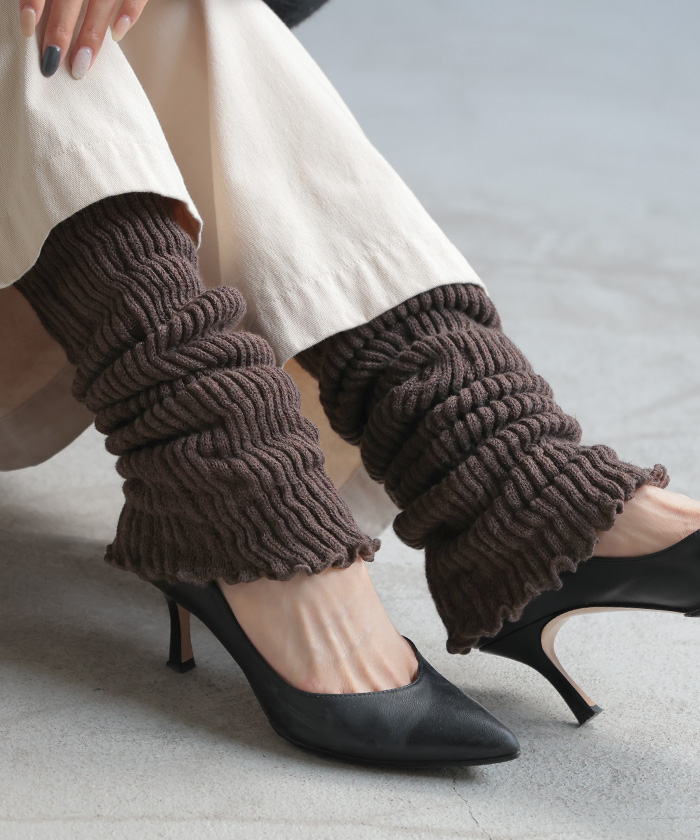 レッグウォーマー 発熱 ニット しめつけない レディース アームウォーマー ロング 暖かい ソックス 保温 温活 快眠 冷え取り 無地 ゆったり | HUG.U | 02