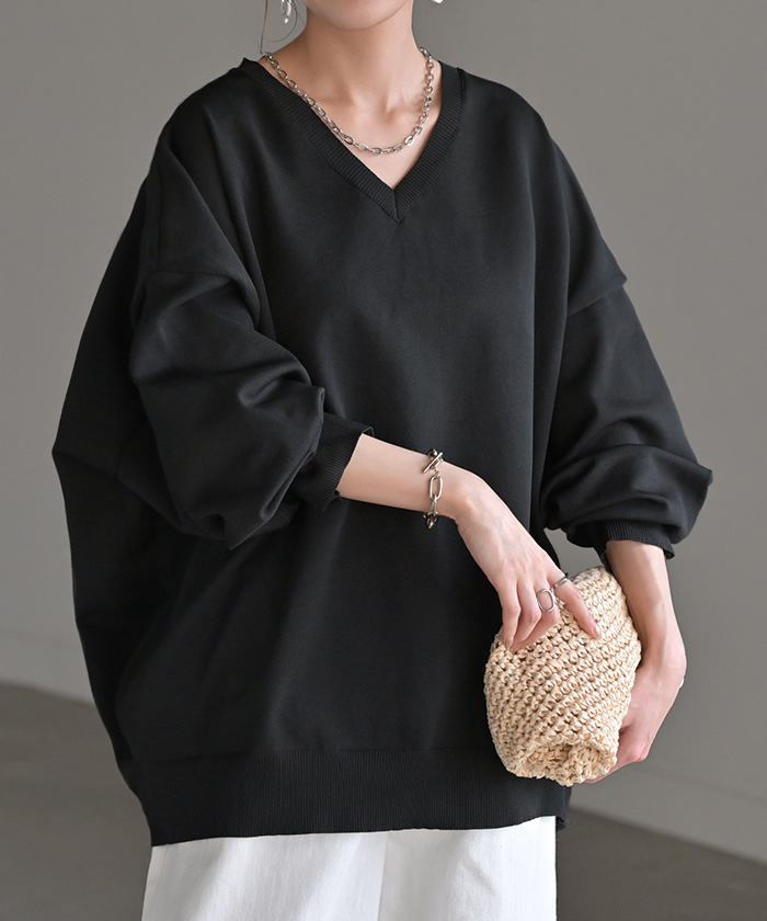 ニット チクチクしない スポンジニット レディース トップス セーター トレーナー オーバー | HUG.U | 08