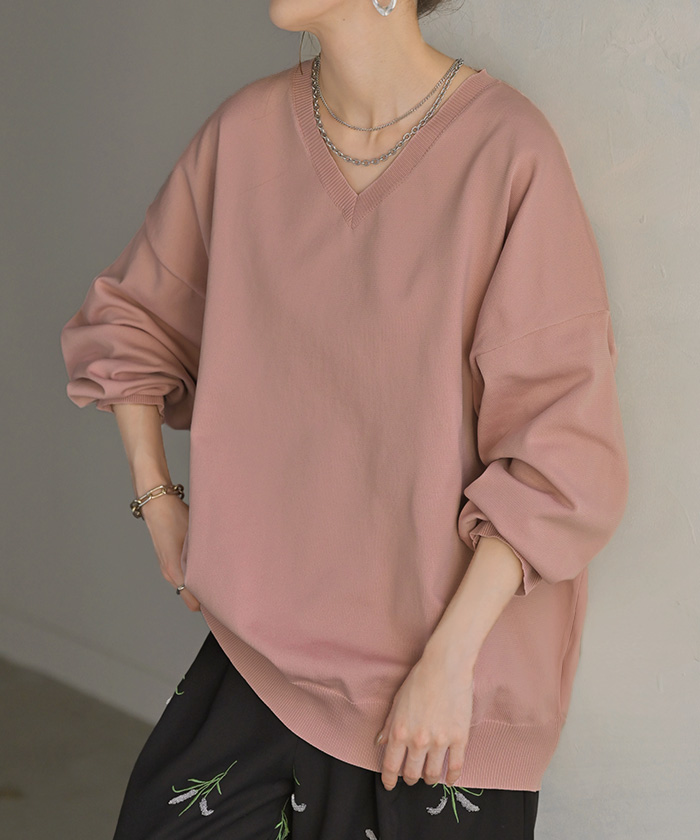 ニット チクチクしない スポンジニット レディース トップス セーター トレーナー オーバー | HUG.U | 06