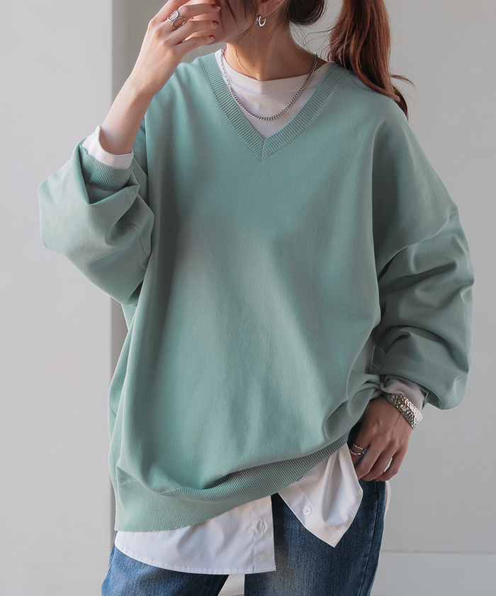 ニット チクチクしない スポンジニット レディース トップス セーター トレーナー オーバー | HUG.U | 05