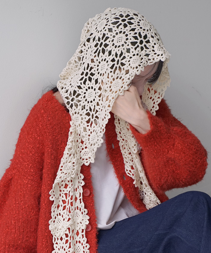 帽子 レース ニット帽 レディース ニット ビーニー ワッチ ニットハット ハット レースニット ボンネット 透かし編み 紐付き ニットキャップ | HUG.U | 01