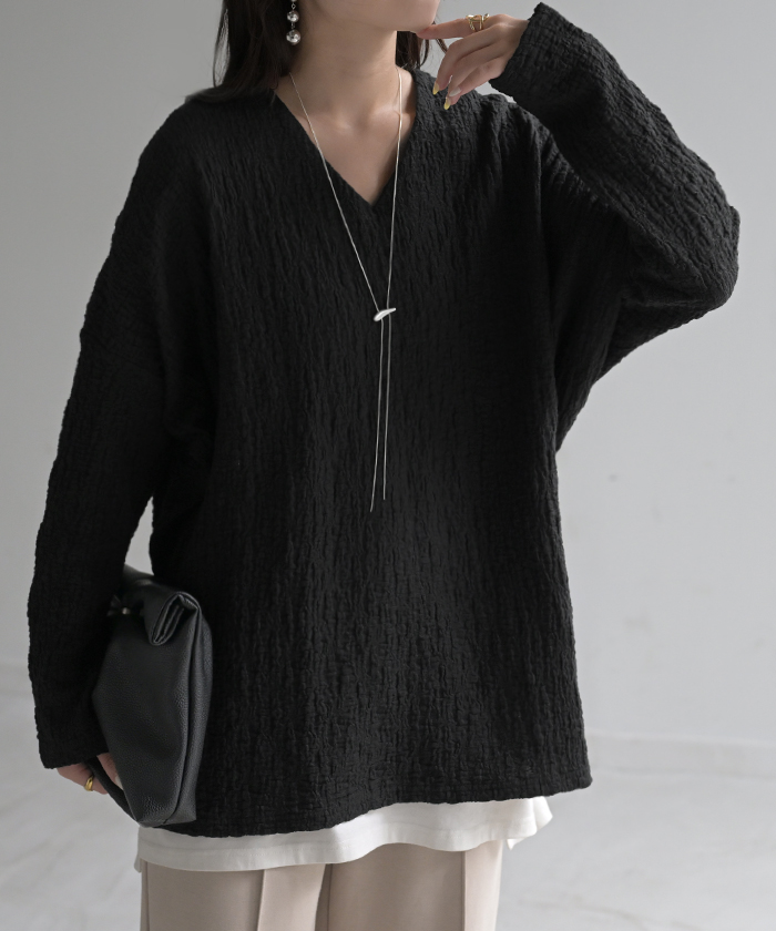 ロンT ドルマン トップス レディース 長袖 Tシャツ カットソー ロング ティーシャツ プルオーバー | HUG.U | 05