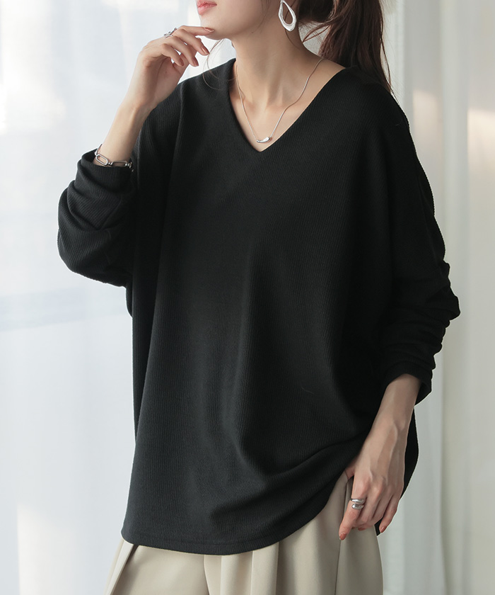 ロンT ドルマン トップス レディース 長袖 Tシャツ カットソー ロング ティーシャツ プルオーバー | HUG.U | 12