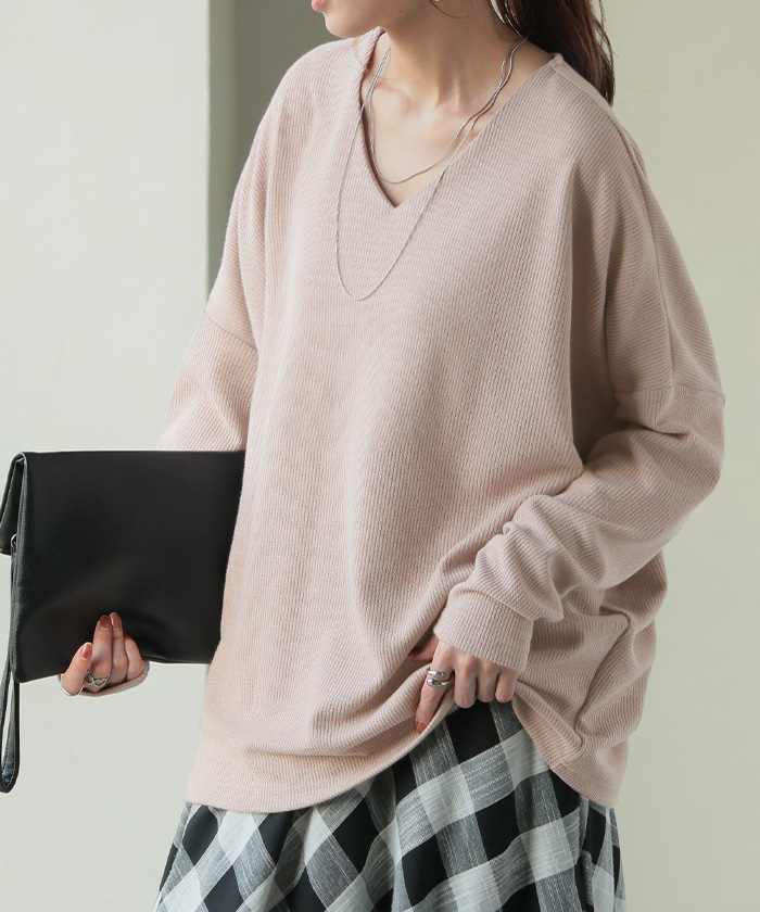 ロンT ドルマン トップス レディース 長袖 Tシャツ カットソー ロング ティーシャツ プルオーバー | HUG.U | 08