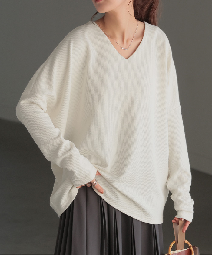 ロンT ドルマン トップス レディース 長袖 Tシャツ カットソー ロング ティーシャツ プルオーバー | HUG.U | 06