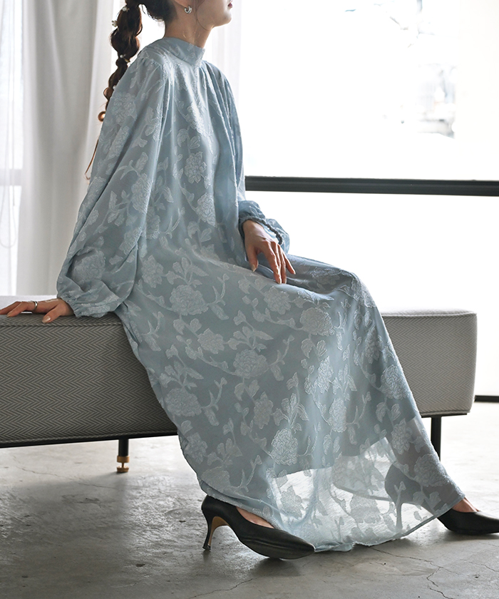 ワンピース 結婚式 お呼ばれ オケージョン ロングワンピース ロング 体型カバー レディース シフォン シワになりにくい | HUG.U | 02