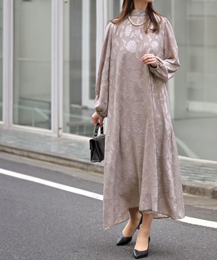 シフォンワンピース50代（スカート丈タイプ：ロング、マキシ丈