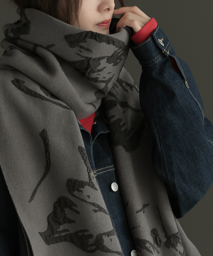 柚香光さん監修ストール ブラック 未使用 タグ付き カシミヤ100%大判無地ストール＜ブラック＞ | Maria Rouk（マリアルーク）