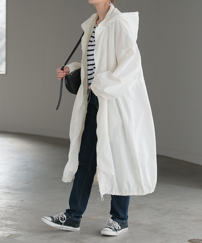 アウター 撥水 レディース 通勤 自転車 ミリタリーコート ロング ロングコート ブルゾン オーバー コート | HUG.U | 01