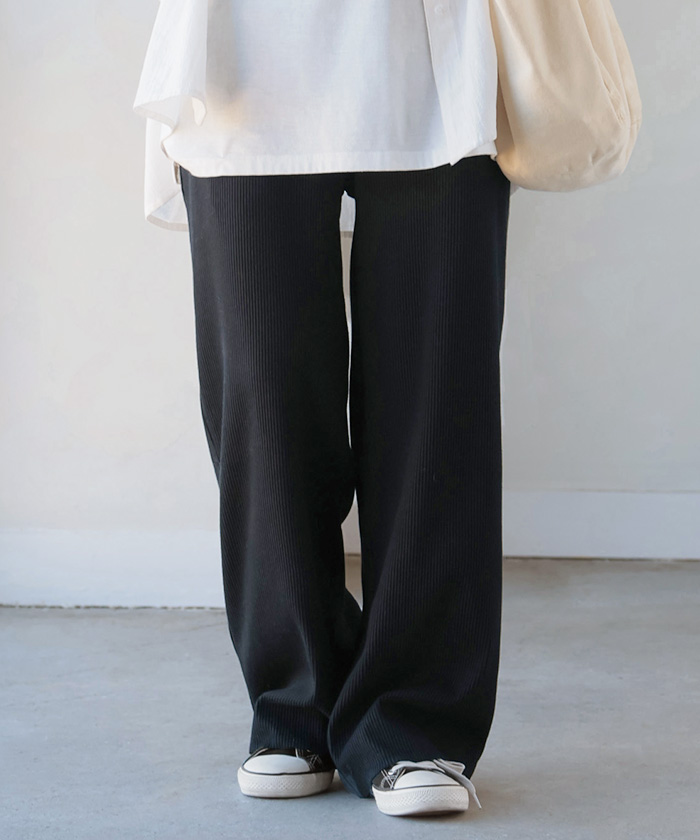パンツ マタニティ セルフ カット レディース ボトムス カラーパンツ ワイド カラー ワイドパンツ ロング ロングパンツ 体型カバー ボトムス ボトム ストレート | HUG.U | 08