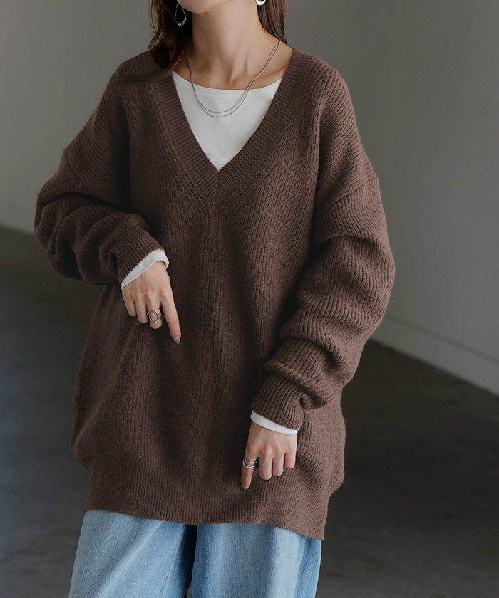 HUG.U（ハグユー） ニット Vネック モヘアニット レディース トップス