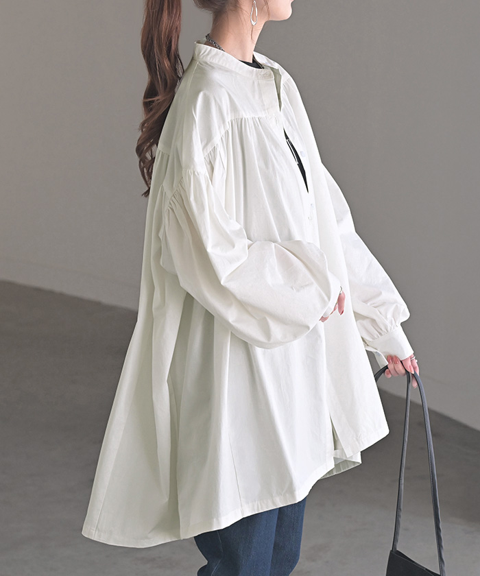 HUG.U（ハグユー） シャツ ギャザー 綿100 レディース トップス ノー