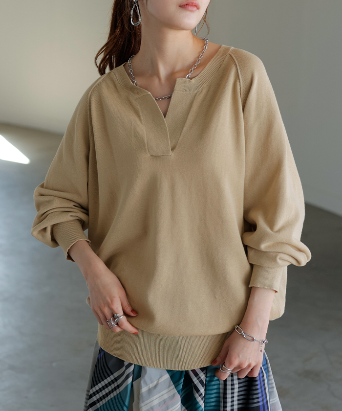 HUG.U（ハグユー） ニット 綿100 ロング レディース トップス セーター