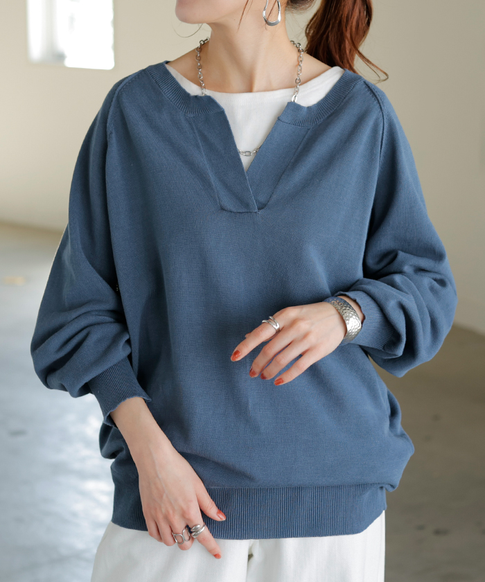 HUG.U（ハグユー） ニット 綿100 ロング レディース トップス セーター