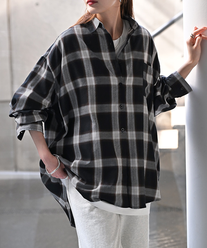 HUG.U シャツ チェック柄 レディース トップス チェック HUG.U シャツ チェック柄 レディース トップス チェック
