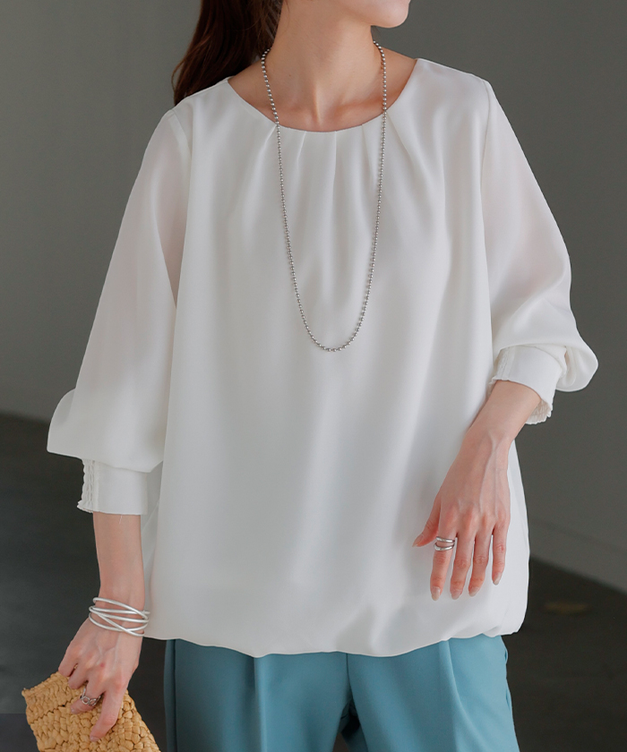 OHGA LADY ベージュ ブラウス ブラウス トップス レディース 無地 シンプル ベージュ オフィス