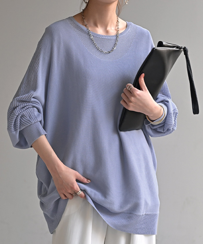 HUG.U ニット 前後2WAY サマーニット レディース トップス HUG.U ニット 前後2WAY サマーニット レディース トップス
