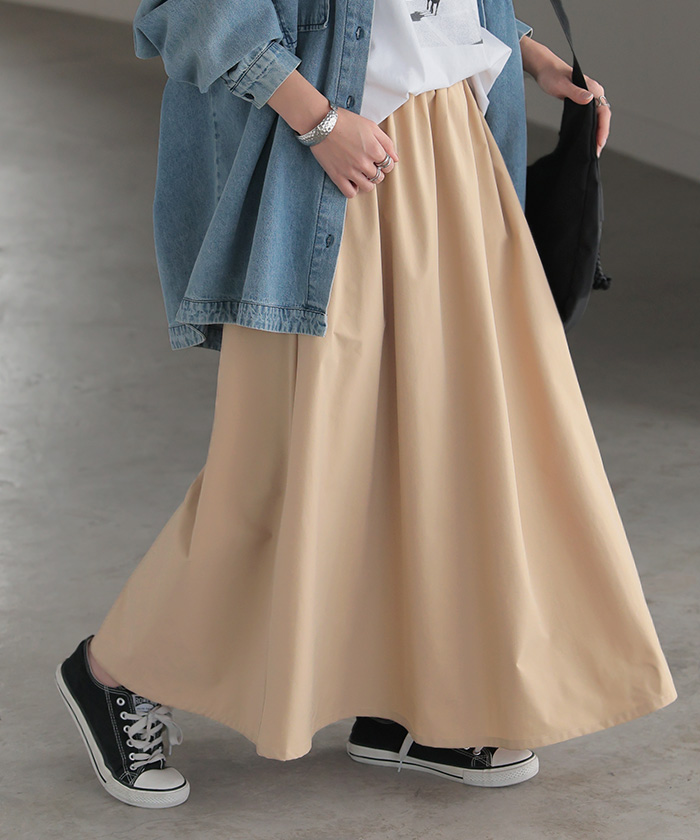 スカート 別売り セットアップ可 Aライン ロング カーゴスカート カーゴ レディース ロングスカート | HUG.U | 01