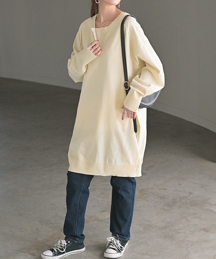 HUG.U（ハグユー） ニット スポンジニット チュニック レディース