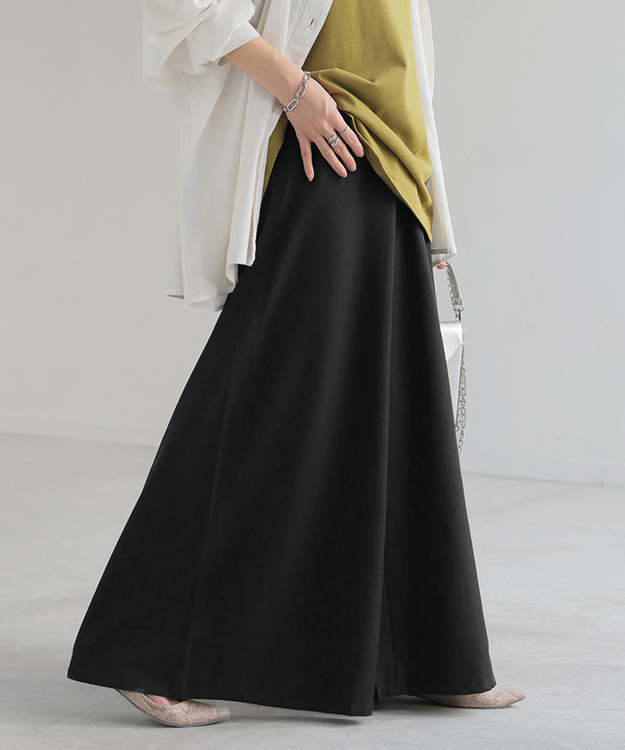 パンツ ワイド レディース ワイドパンツ ロング ロングパンツ フレア フレアパンツ 体型カバー ボトムス ボトム ストレート ズボン ゆったり ハイウエスト | HUG.U | 03