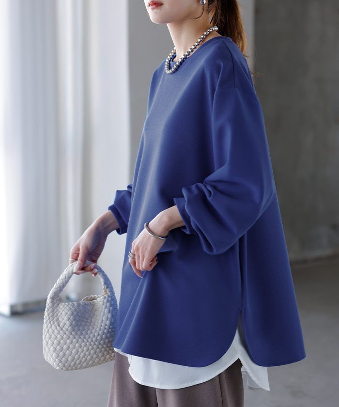 ロンT ブラウス レディース トップス シャツ 長袖 Tシャツ カットソー ロング ティーシャツ チュニック | HUG.U | 02