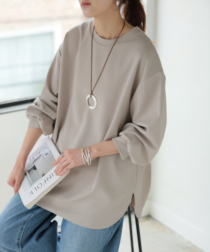 ロンT ブラウス レディース トップス シャツ 長袖 Tシャツ カットソー ロング ティーシャツ チュニック | HUG.U | 05