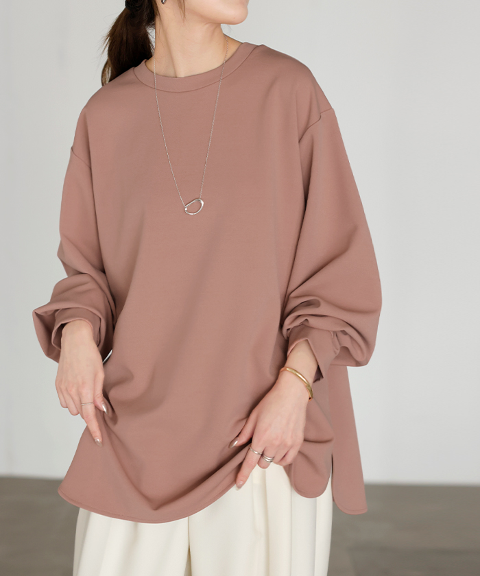 ロンT ブラウス レディース トップス シャツ 長袖 Tシャツ カットソー ロング ティーシャツ チュニック | HUG.U | 03