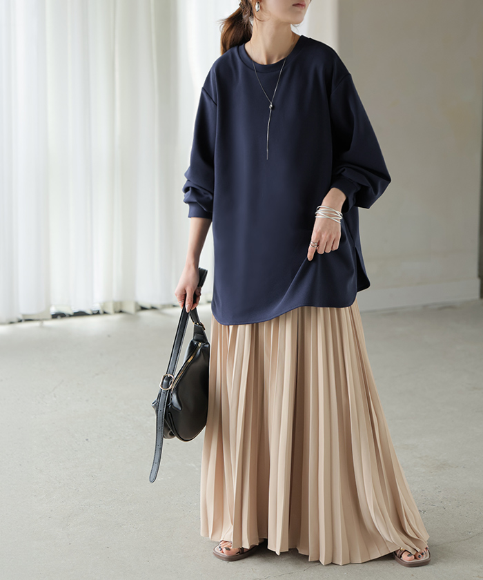 ロンT ブラウス レディース トップス シャツ 長袖 Tシャツ カットソー ロング ティーシャツ チュニック | HUG.U | 06