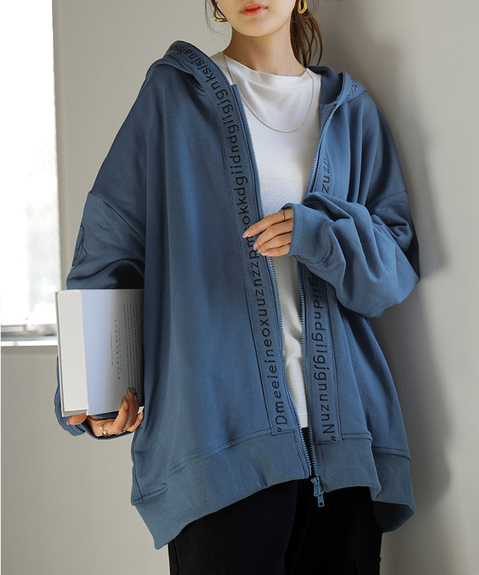 パーカー 刺繍 レディース スウェット スポーティー アウター トップス プルオーバー フードパーカー フード | HUG.U | 03