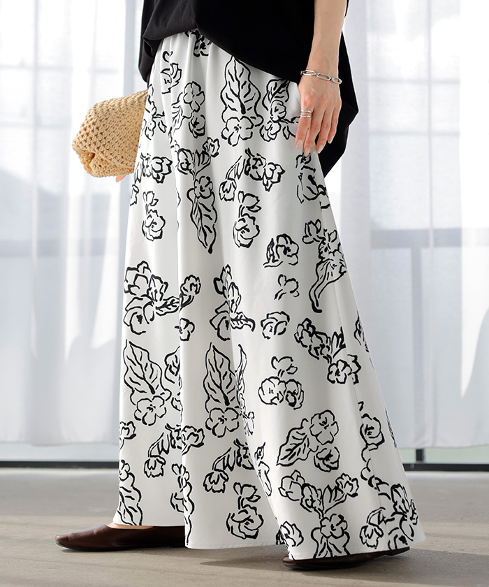 新品未使用　 human woman　ロングスカート　М　花柄 楽天市場】スーパーSALE52%OFF 花柄プリントフレアスカート