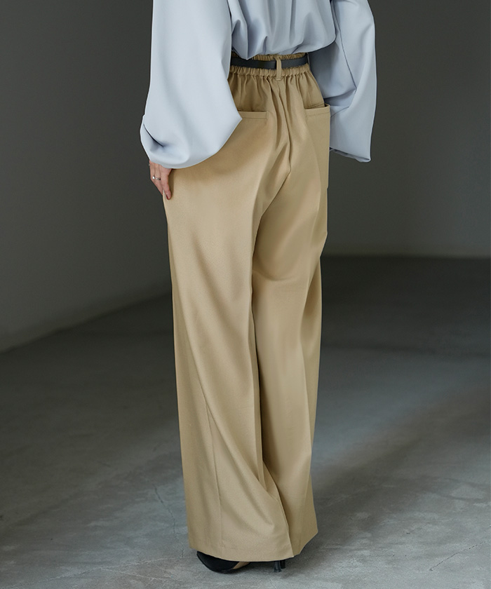 パンツ テーパード ワイド 選べる 2形 丈 レディース ロング ロングパンツ テーパードパンツ ワイドパンツ ボトムス ボトム ズボン ストレッチ シワになりにくい | HUG.U | 03