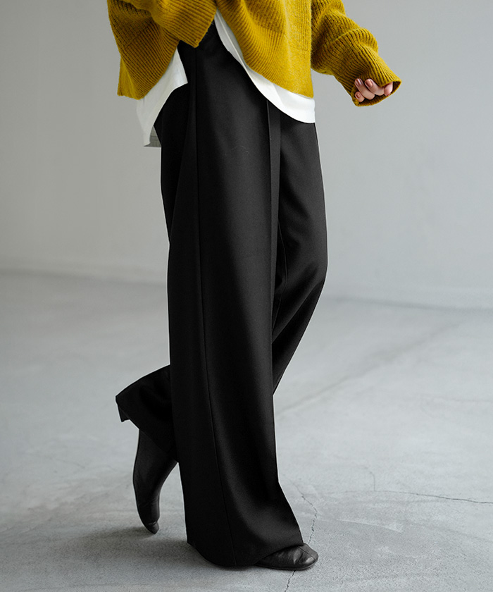 パンツ テーパード ワイド 選べる 2形 丈 レディース ロング ロングパンツ テーパードパンツ ワイドパンツ ボトムス ボトム ズボン ストレッチ シワになりにくい | HUG.U | 09