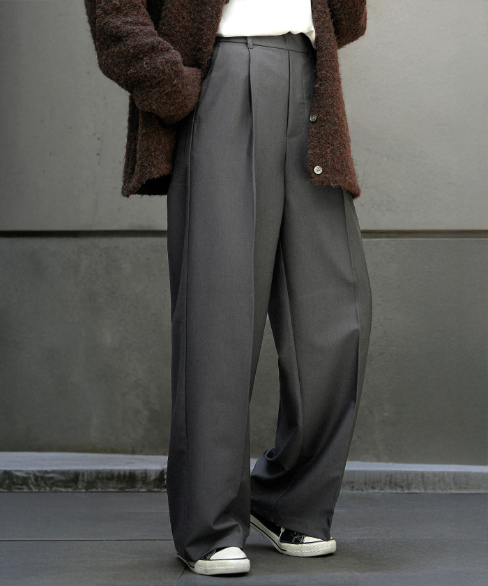 パンツ テーパード ワイド 選べる 2形 丈 レディース ロング ロングパンツ テーパードパンツ ワイドパンツ ボトムス ボトム ズボン ストレッチ シワになりにくい | HUG.U | 04