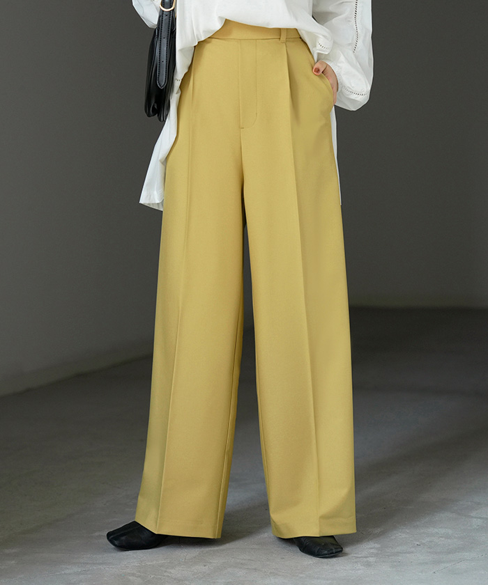 パンツ テーパード ワイド 選べる 2形 丈 レディース ロング ロングパンツ テーパードパンツ ワイドパンツ ボトムス ボトム ズボン ストレッチ シワになりにくい | HUG.U | 07