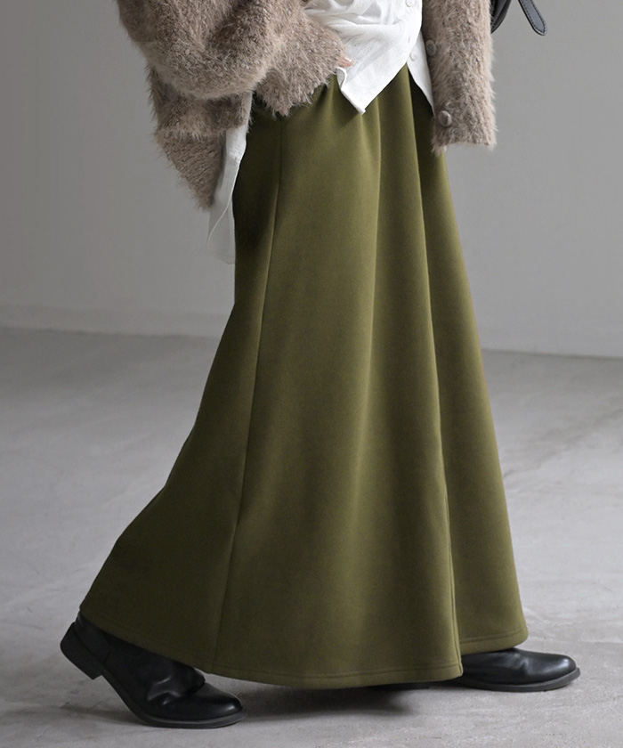 スカート 特暖 ロング 裏シャギー ストレート 刺繍 レディース ロングスカート ボトムス ボトム 裏起毛スカート マキシ マキシスカート | HUG.U | 04