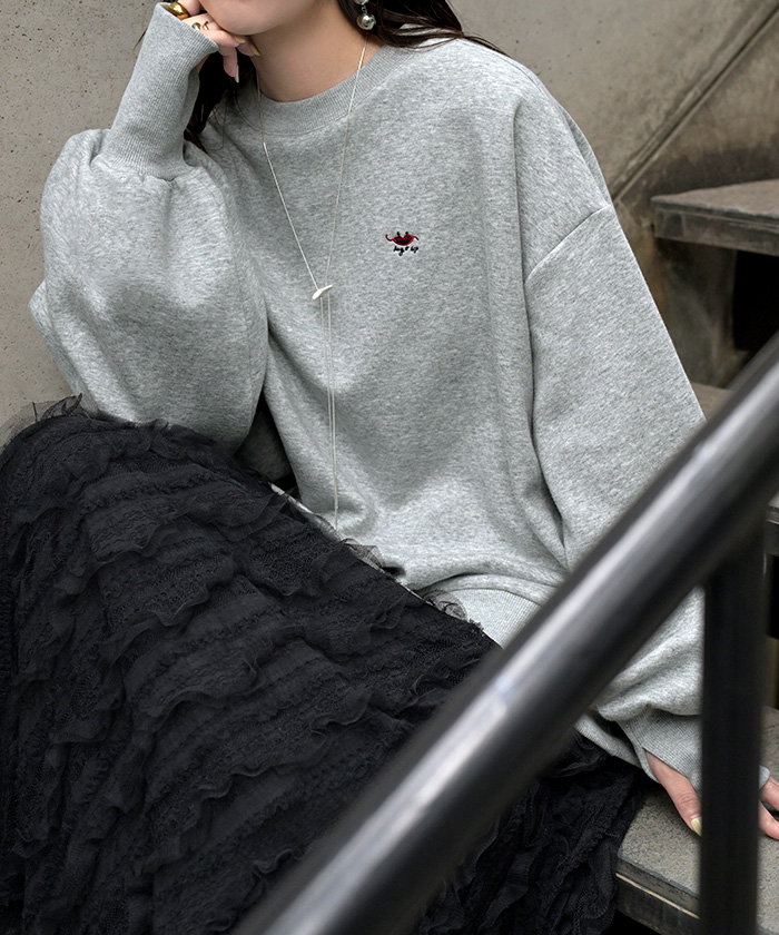 HUG.U（ハグユー） スウェット 特暖 裏シャギー 刺繍 レディース