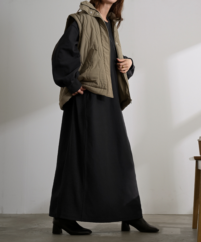 ワンピース スウェット お手入れ簡単 ロング 選べる 2丈 ワンピ レディース ロングワンピース スエット トレーナー Aライン マキシワンピース | HUG.U | 05