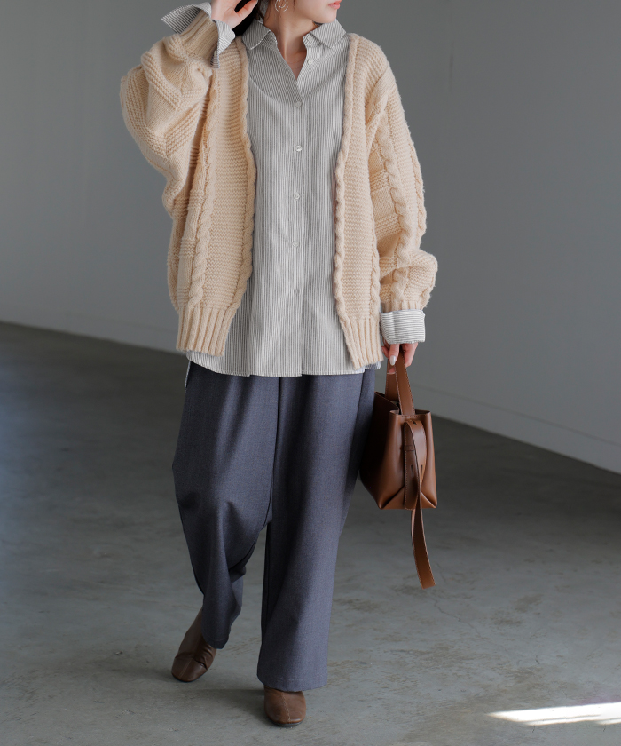 シャツ ストライプ レディース トップス ロング ロングシャツ オックスフォード オックスフォードシャツ ブラウス チュニック 羽織 ライトアウター きれいめ | HUG.U | 05