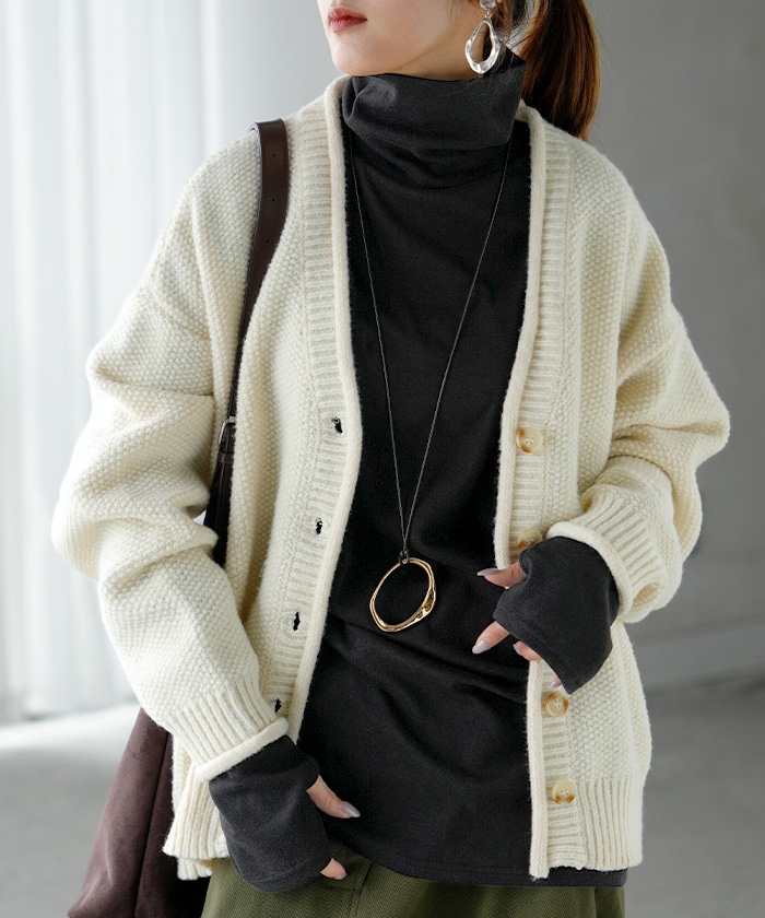 インナー 防汚加工 レディース ロンT トップス ロング 長袖 Tシャツ カットソー ティーシャツ Vネック クルーネック ハイネック 長い レイヤード カラバリ | HUG.U | 07